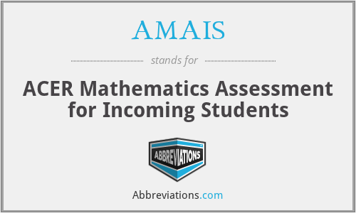 AMAIS - ACER Mathematics Assessment for Incoming Students