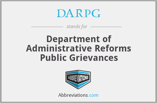 DARPG - Department of Administrative Reforms Public Grievances