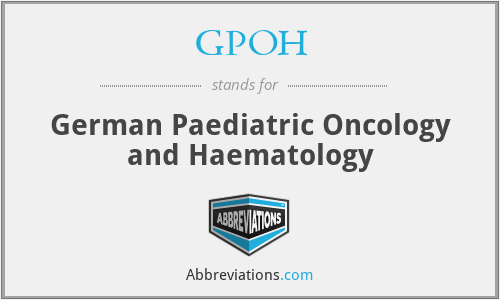 GPOH - German Paediatric Oncology and Haematology