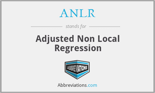 ANLR - Adjusted Non Local Regression