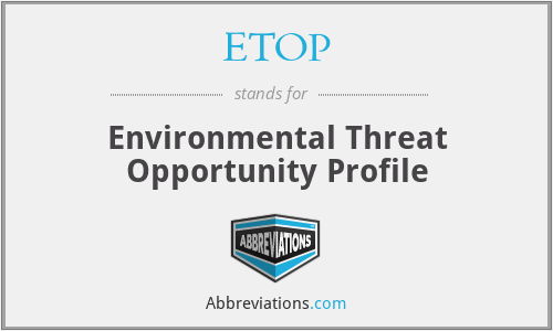 ETOP - Environmental Threat Opportunity Profile
