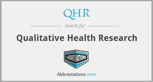 QHR - Qualitative Health Research