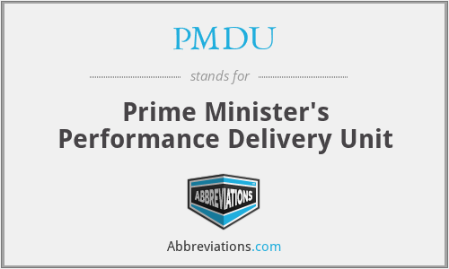 PMDU - Prime Minister's Performance Delivery Unit