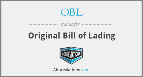 OBL - Original Bill of Lading