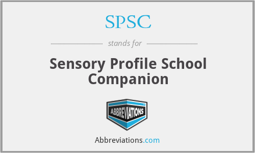 SPSC - Sensory Profile School Companion