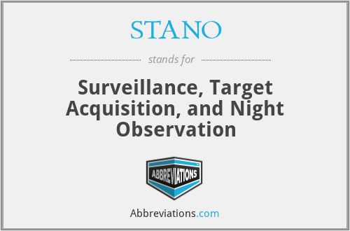 STANO - Surveillance, Target Acquisition, and Night Observation