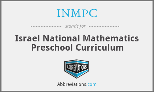 INMPC - Israel National Mathematics Preschool Curriculum