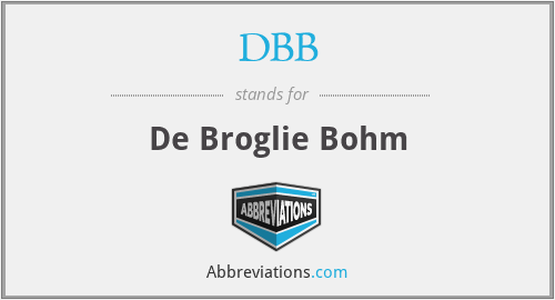 DBB - De Broglie Bohm