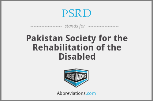 PSRD - Pakistan Society for the Rehabilitation of the Disabled