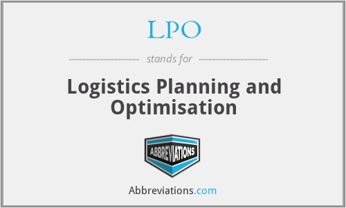 LPO - Logistics Planning and Optimisation