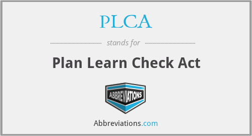 PLCA - Plan Learn Check Act