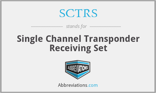 SCTRS - Single Channel Transponder Receiving Set