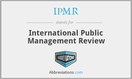 IPMR - International Public Management Review