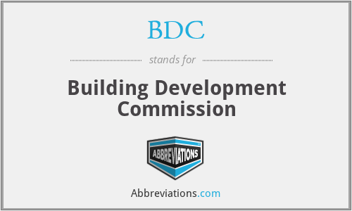 BDC - Building Development Commission