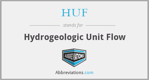HUF - Hydrogeologic Unit Flow