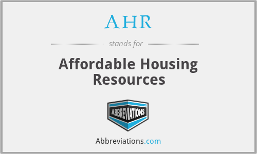 AHR - Affordable Housing Resources