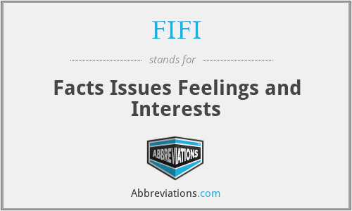 FIFI - Facts Issues Feelings and Interests