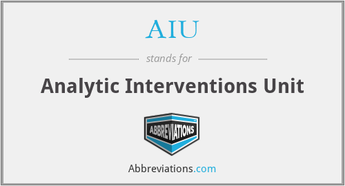 AIU - Analytic Interventions Unit