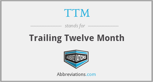 TTM - Trailing Twelve Month