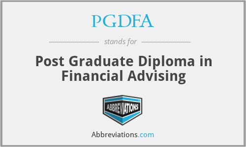 PGDFA - Post Graduate Diploma in Financial Advising