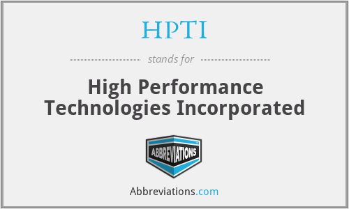 HPTI - High Performance Technologies Incorporated