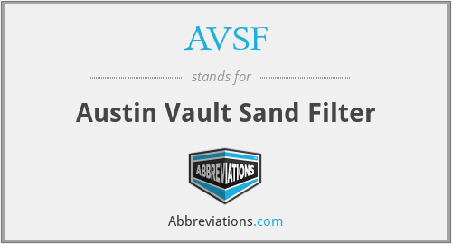 AVSF - Austin Vault Sand Filter