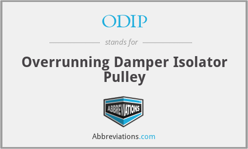 ODIP - Overrunning Damper Isolator Pulley