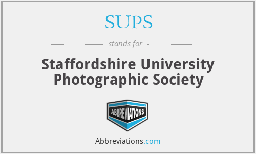 SUPS - Staffordshire University Photographic Society