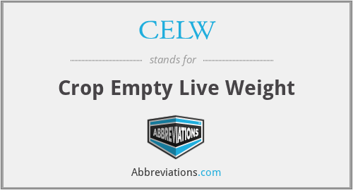 CELW - Crop Empty Live Weight