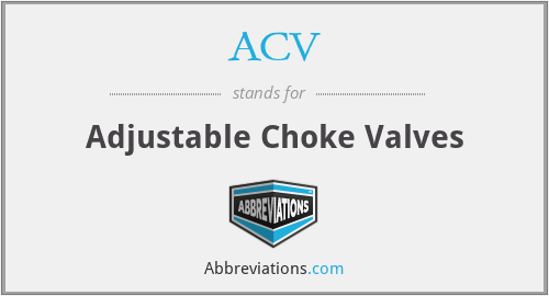ACV - Adjustable Choke Valves