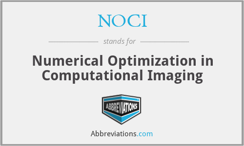 NOCI - Numerical Optimization in Computational Imaging