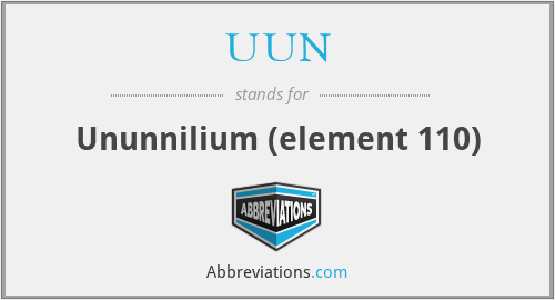 UUN - Ununnilium (element 110)