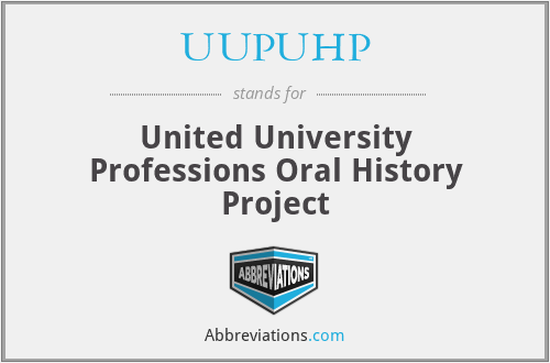 UUPUHP - United University Professions Oral History Project