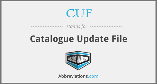 CUF - Catalogue Update File