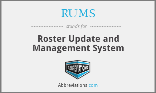 RUMS - Roster Update and Management System