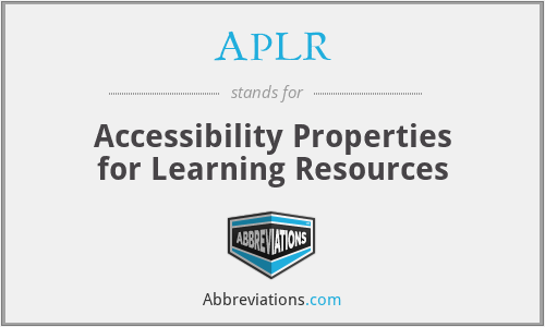 APLR - Accessibility Properties for Learning Resources