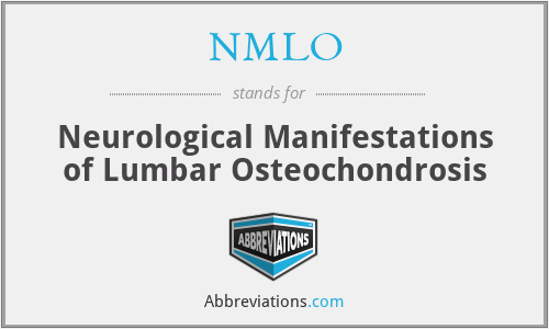 NMLO - Neurological Manifestations of Lumbar Osteochondrosis