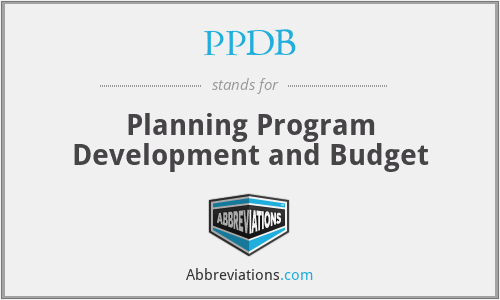 PPDB - Planning Program Development and Budget