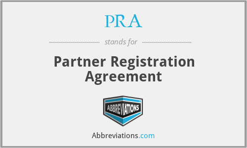 PRA - Partner Registration Agreement