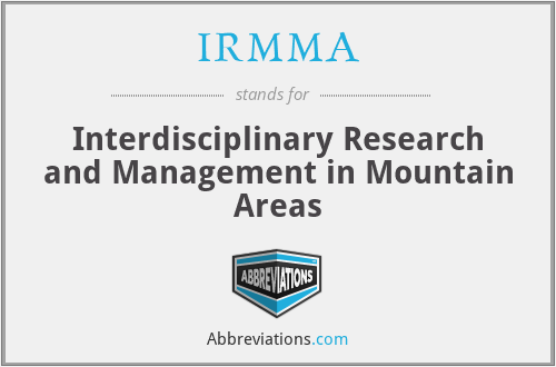 IRMMA - Interdisciplinary Research and Management in Mountain Areas