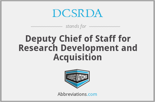 DCSRDA - Deputy Chief of Staff for Research Development and Acquisition