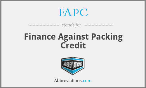 FAPC - Finance Against Packing Credit