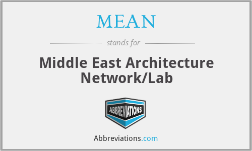 MEAN - Middle East Architecture Network/Lab