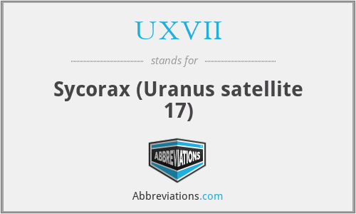 UXVII - Sycorax (Uranus satellite 17)
