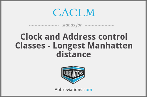 CACLM - Clock and Address control Classes - Longest Manhatten distance