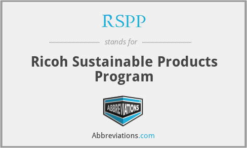 RSPP - Ricoh Sustainable Products Program