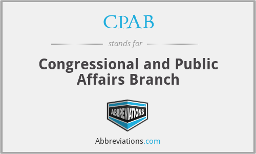 CPAB - Congressional and Public Affairs Branch