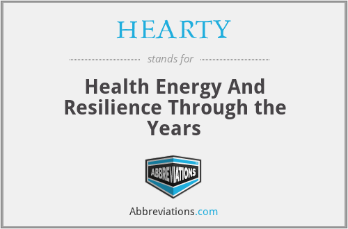 HEARTY - Health Energy And Resilience Through the Years
