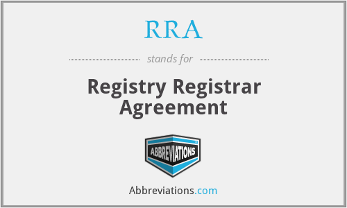 RRA - Registry Registrar Agreement