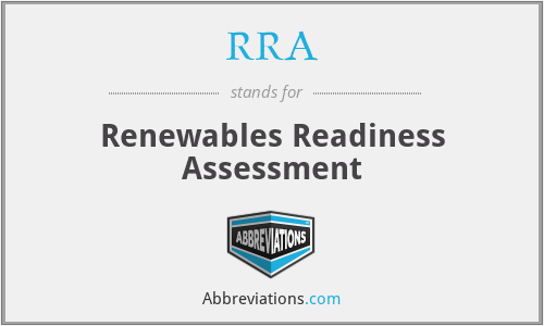 RRA - Renewables Readiness Assessment